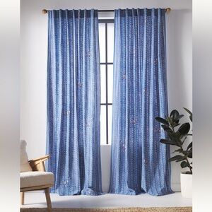 NWOT Anthropologie Noelle Curtains in Blue 96” Long x 50” Wide SET OF 2